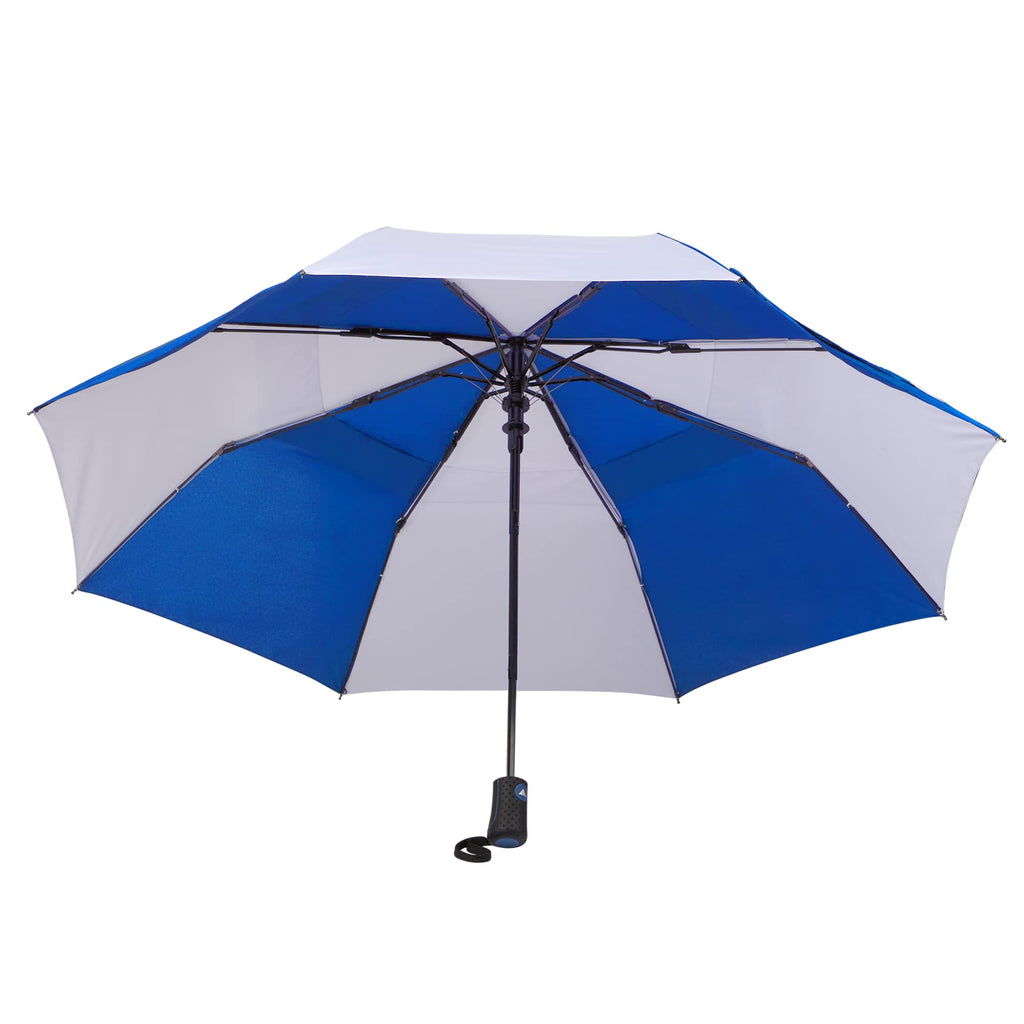 Recycled Auto-Open Folding Umbrella, 46 Inch - Royal/White - Alternate Canopy