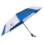 Recycled Auto-Open Folding Umbrella, 46 Inch - Royal/White - Right Angle