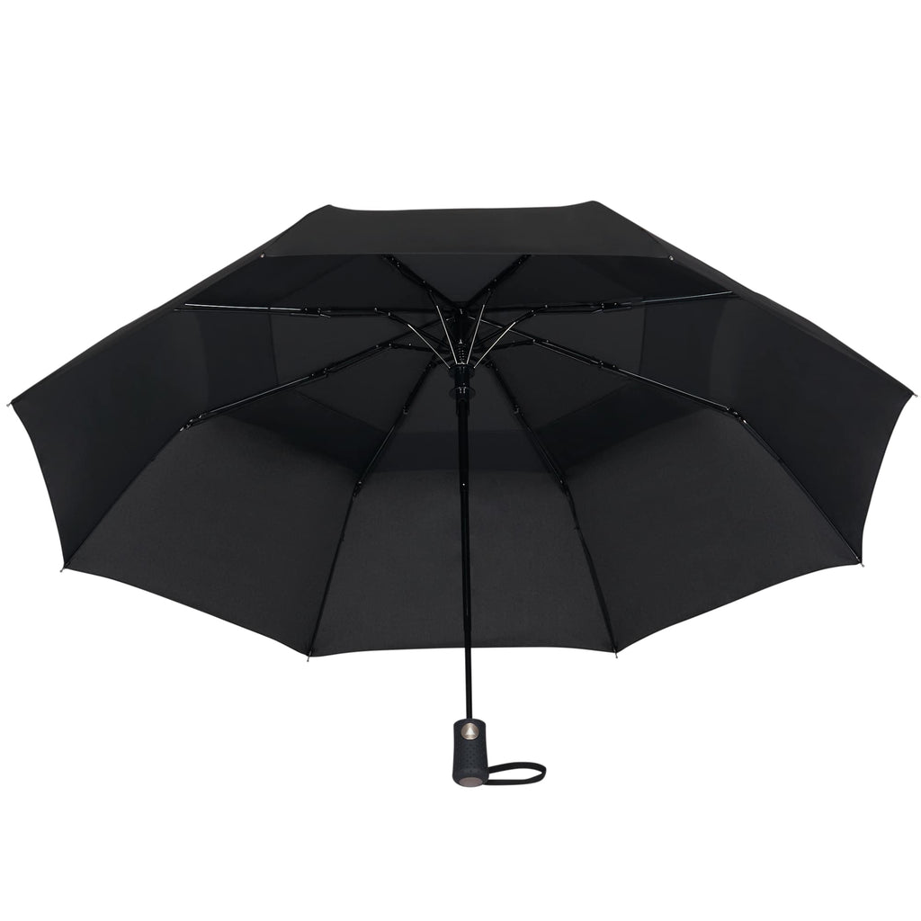 Recycled Auto-Open Folding Umbrella, 46 Inch Transfer - Black - Bot