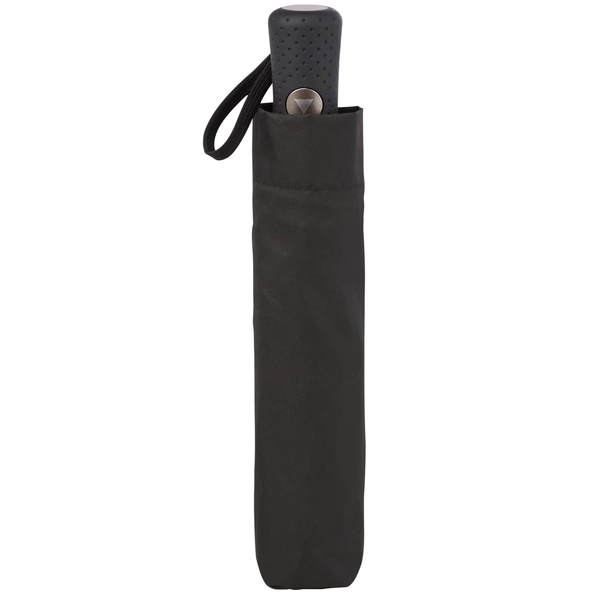 Recycled Auto-Open Folding Umbrella, 46 Inch Transfer - Black - Front 5
