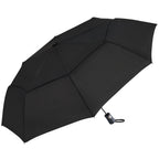 Recycled Auto-Open Folding Umbrella, 46 Inch Transfer - Black - Left Angle 3