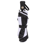 Recycled Auto-Open Folding Umbrella, 46 Inch Transfer - Black/White - Closed