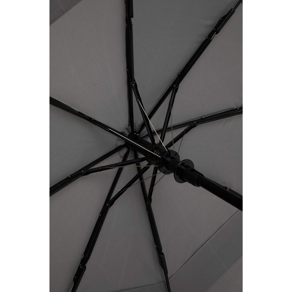 Recycled Auto-Open Folding Umbrella, 46 Inch Transfer - Gray - Canopy
