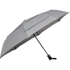 Recycled Auto-Open Folding Umbrella, 46 Inch Transfer - Gray - Right Angle 2
