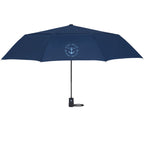 Recycled Auto-Open Folding Umbrella, 46 Inch Transfer - Navy - Front 3