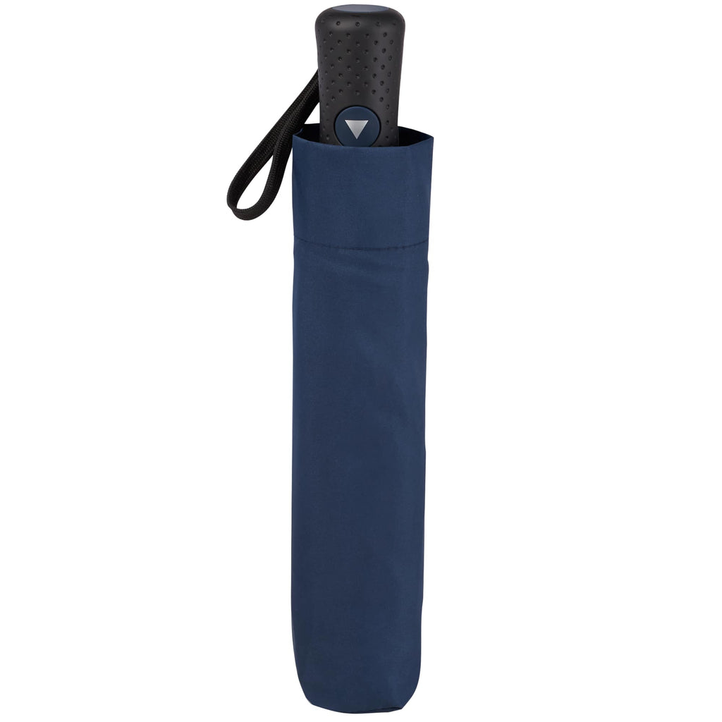 Recycled Auto-Open Folding Umbrella, 46 Inch Transfer - Navy - Front 5