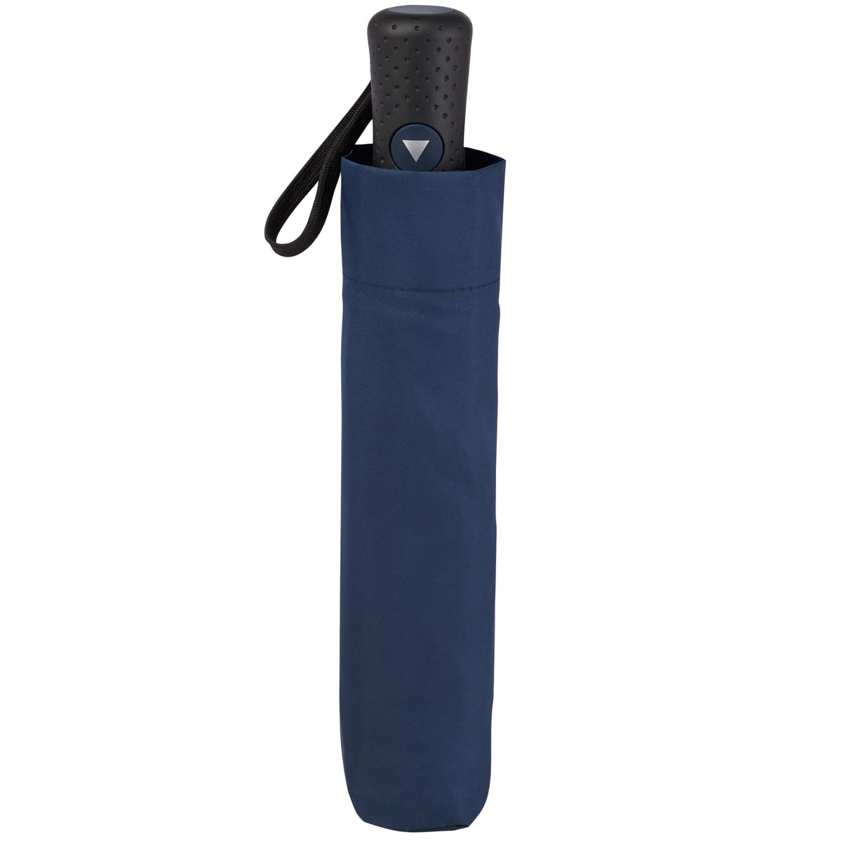 Recycled Auto-Open Folding Umbrella, 46 Inch Transfer - Navy - Front 5
