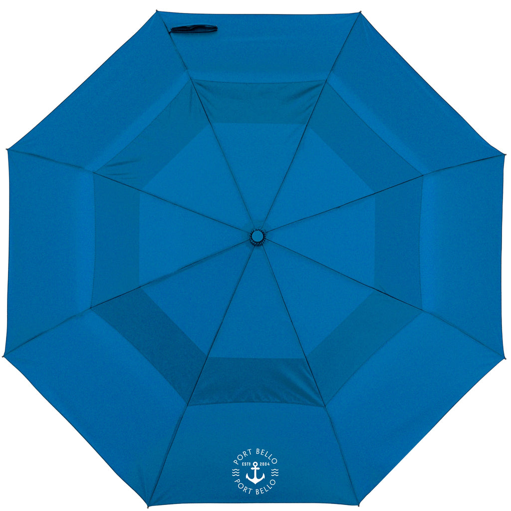Recycled Auto-Open Folding Umbrella, 46 Inch Transfer - Royal - Front