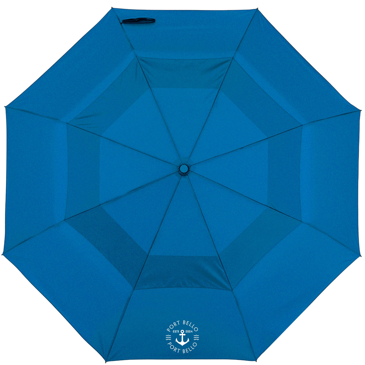 Recycled Auto-Open Folding Umbrella, 46 Inch Transfer - Royal - Front