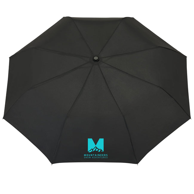 Recycled Auto-Open Folding Umbrella with Wood Handle, 42 Inch