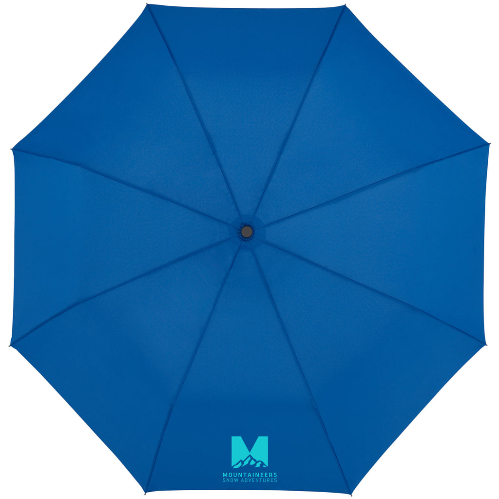 Recycled Auto-Open Folding Umbrella with Wood Handle, 42 Inch - Royal - Front 3