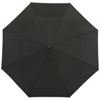 Recycled Auto-Open Folding Umbrella with Wood Handle, 42 Inch Transfer - Black - Top 2