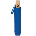Recycled Auto-Open Folding Umbrella with Wood Handle, 42 Inch Transfer - Royal - Front 5