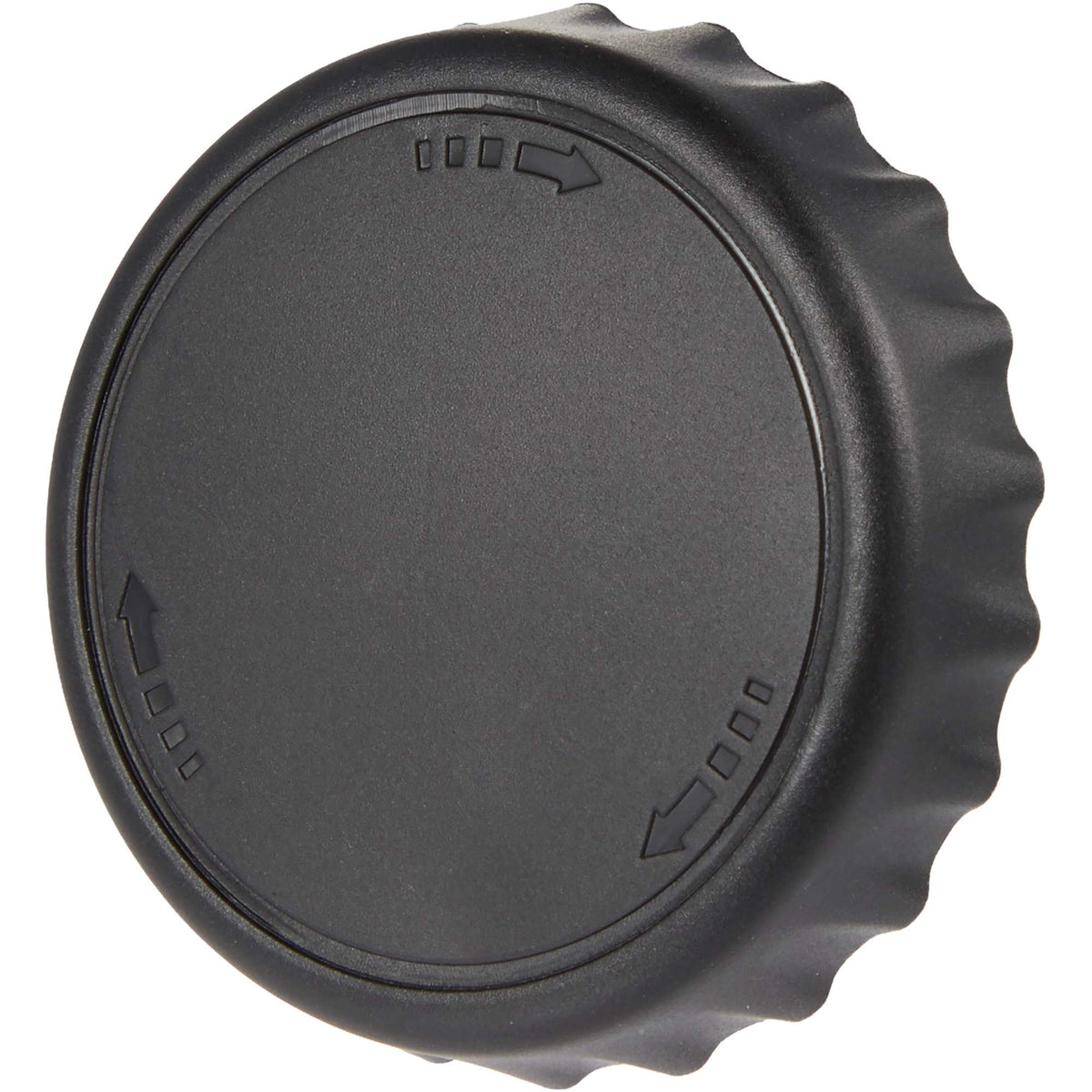 Recycled Bottle Opener and Reseal Cap Full Color - Black - Left Angle