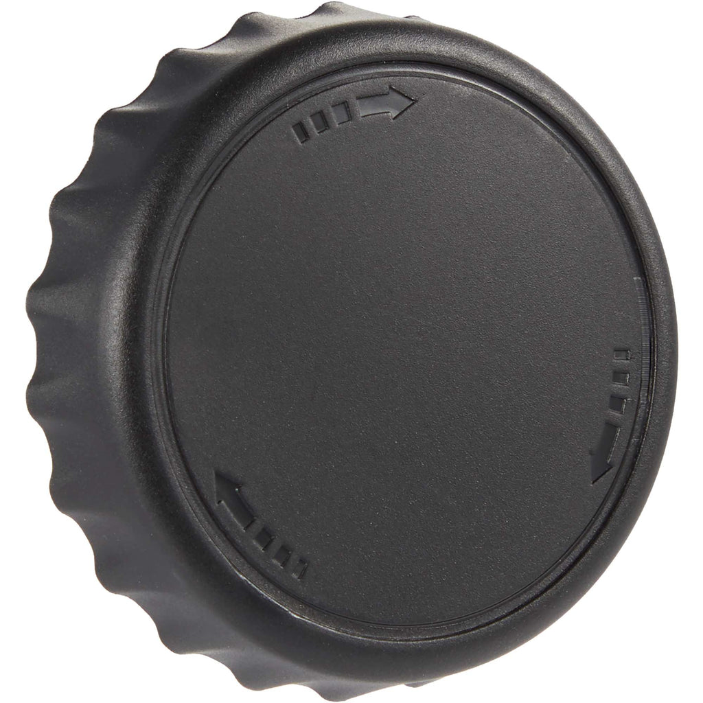 Recycled Bottle Opener and Reseal Cap Full Color - Black - Right Angle