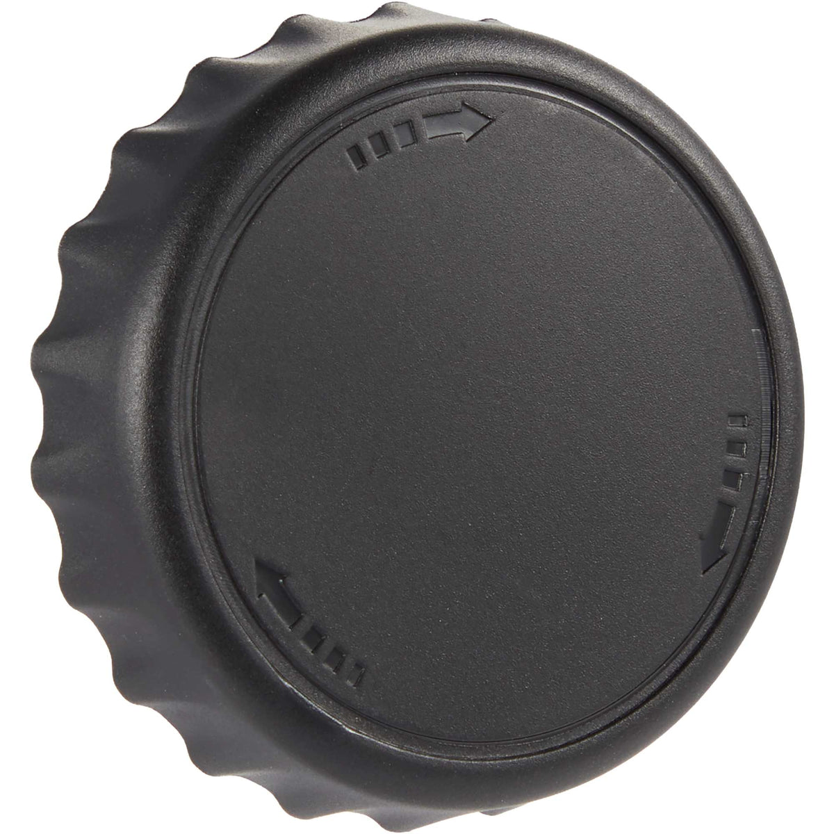 Recycled Bottle Opener and Reseal Cap Full Color - Black - Right Angle