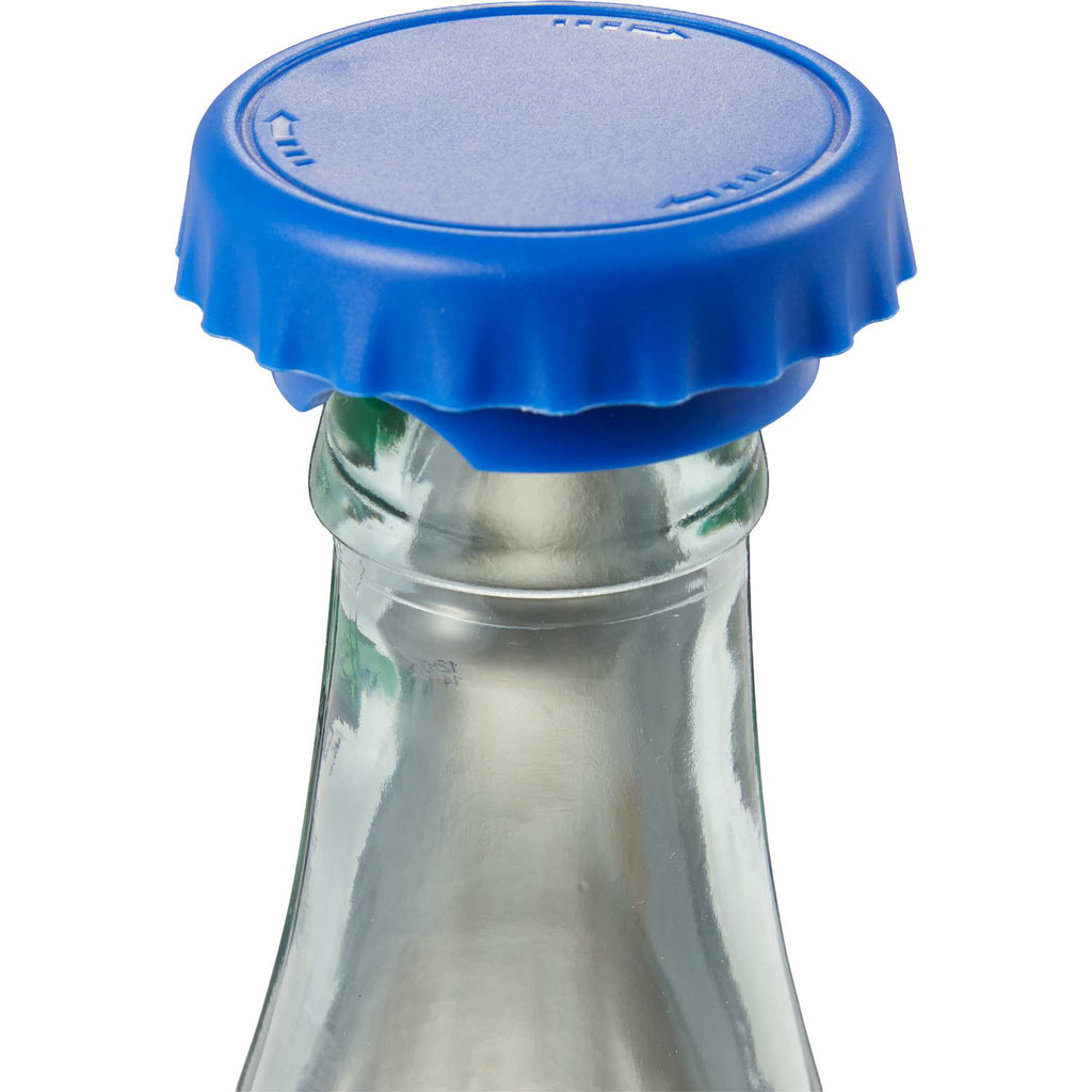 Recycled Bottle Opener and Reseal Cap Full Color - Blue - Detail 2