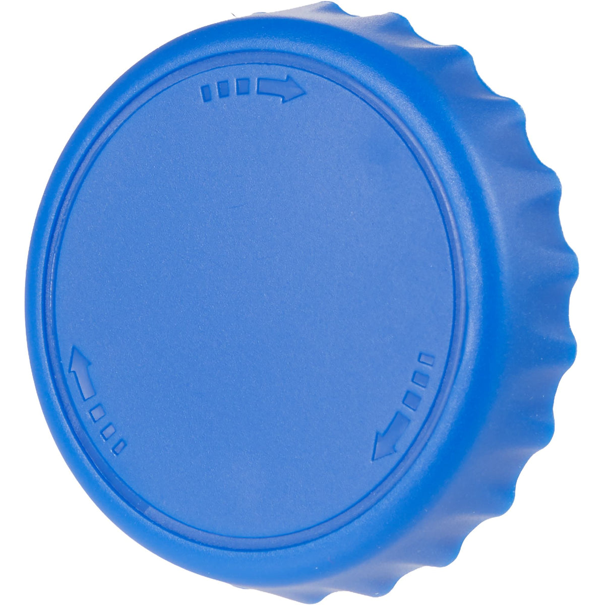 Recycled Bottle Opener and Reseal Cap Full Color - Blue - Left Angle