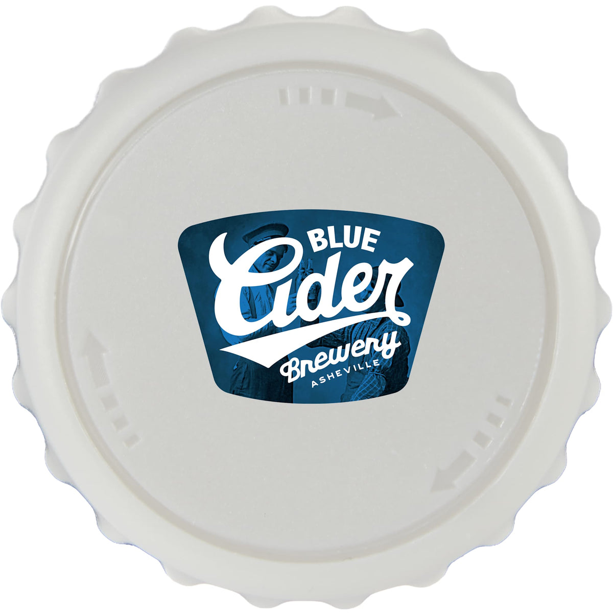 Recycled Bottle Opener and Reseal Cap Full Color - Gray - Front