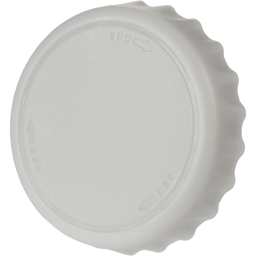 Recycled Bottle Opener and Reseal Cap Full Color - Gray - Left Angle