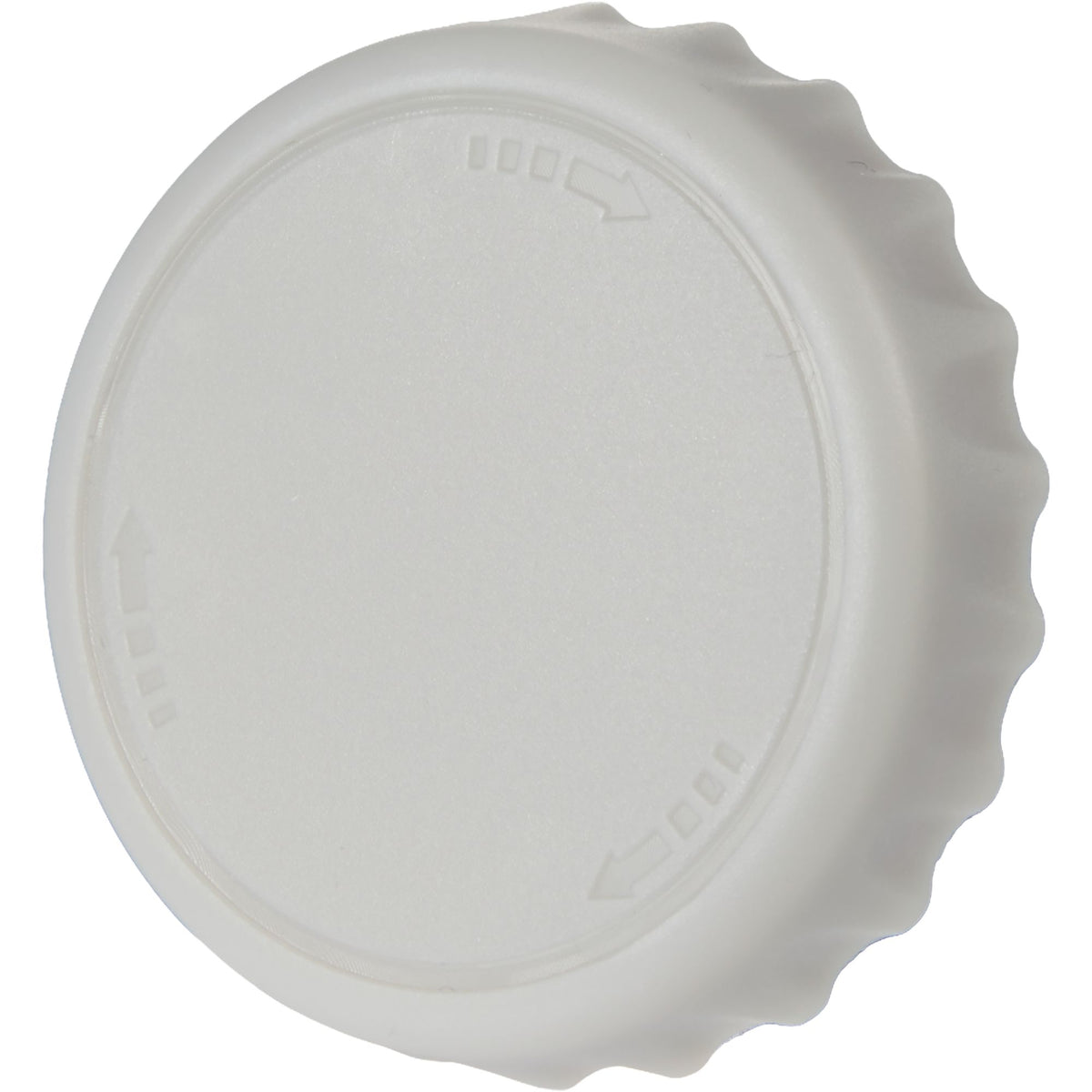 Recycled Bottle Opener and Reseal Cap Full Color - Gray - Left Angle