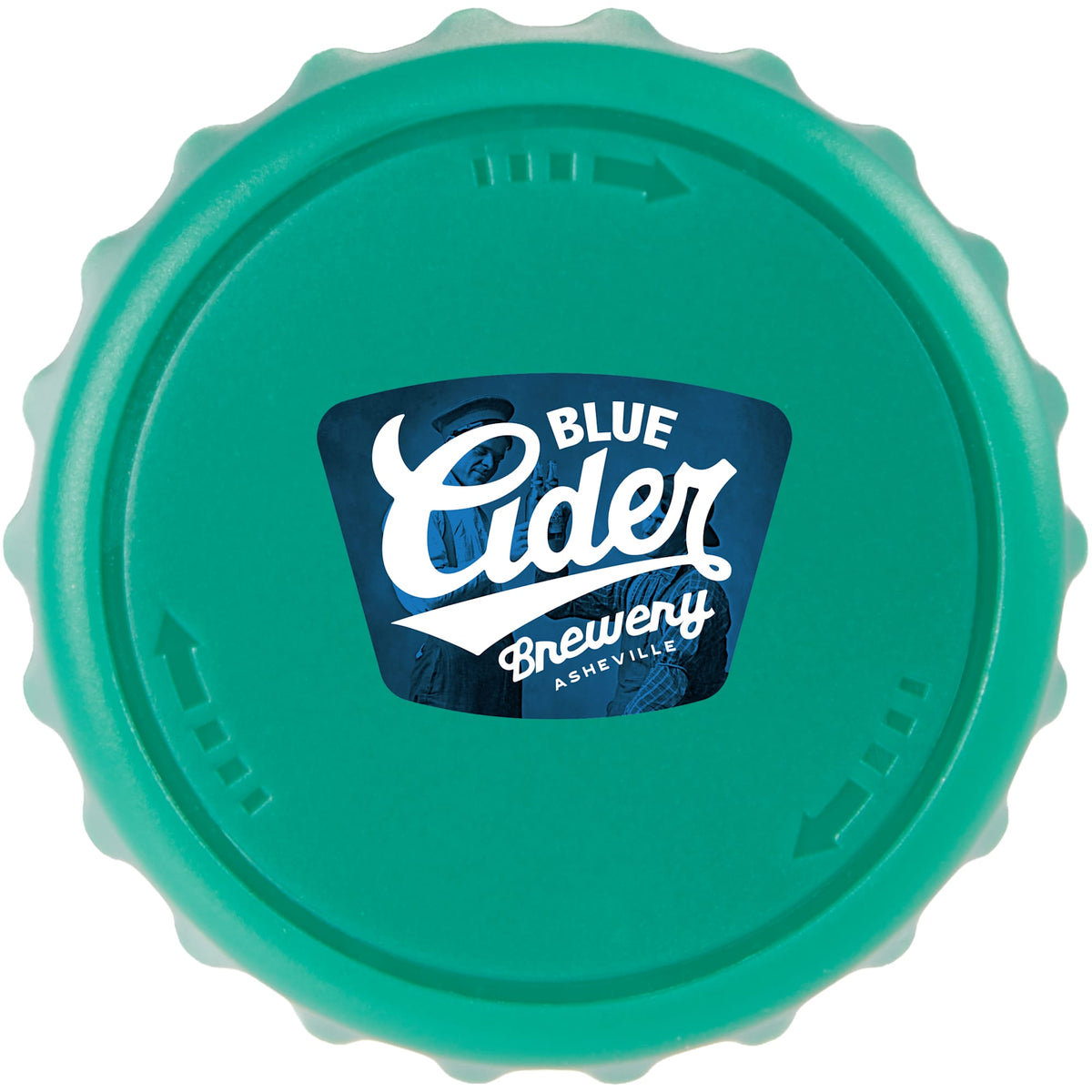 Recycled Bottle Opener and Reseal Cap Full Color - Green - Front