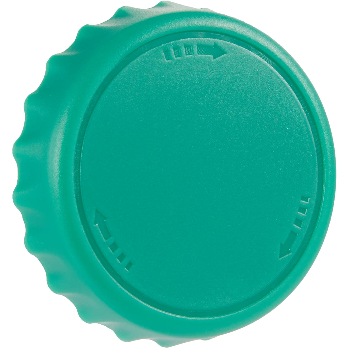 Recycled Bottle Opener and Reseal Cap Full Color - Green - Right Angle