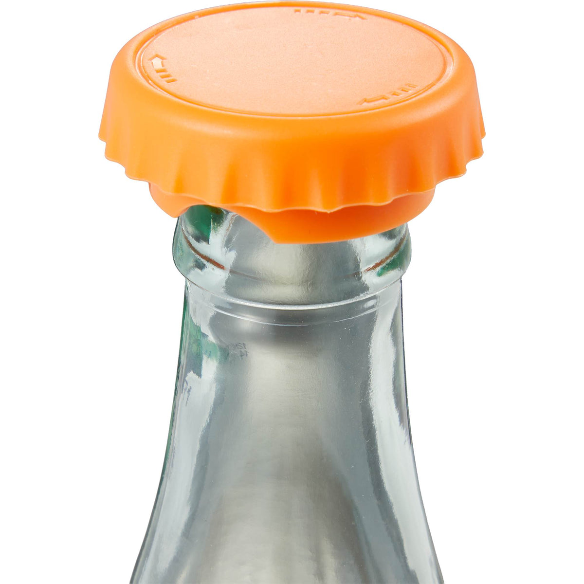 Recycled Bottle Opener and Reseal Cap Full Color - Orange - Detail