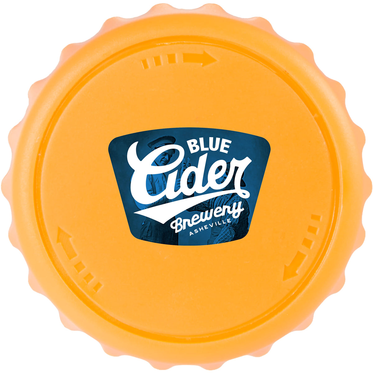 Recycled Bottle Opener and Reseal Cap Full Color - Orange - Front