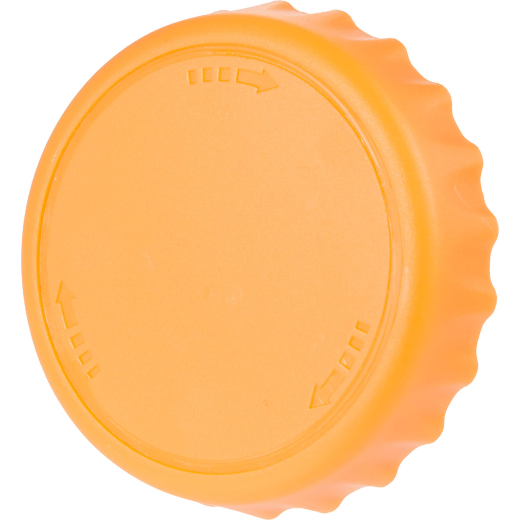 Recycled Bottle Opener and Reseal Cap Full Color - Orange - Left Angle