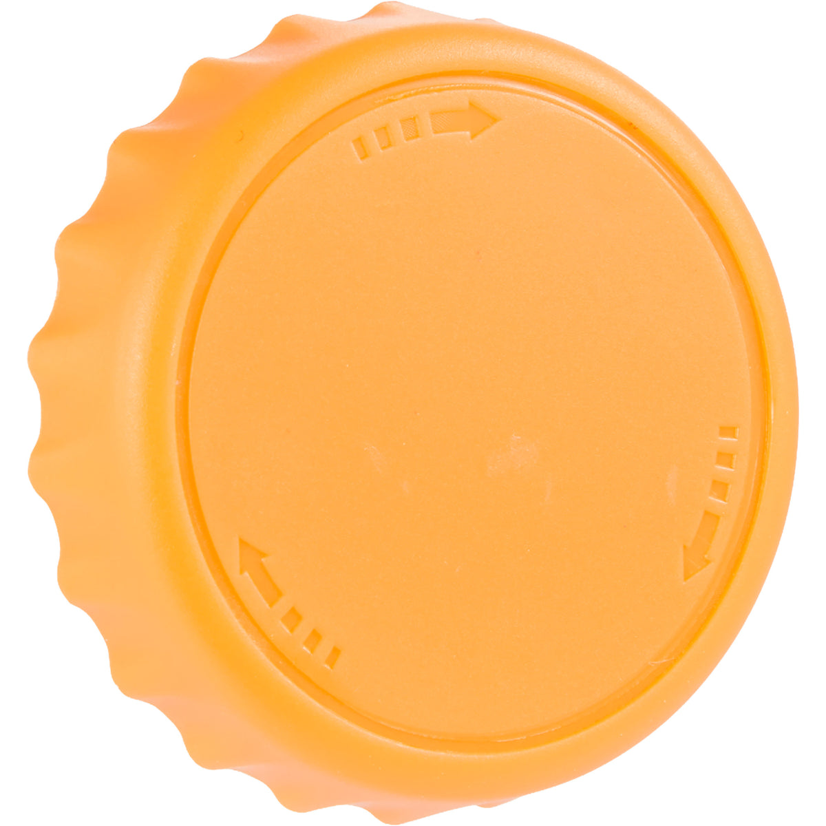 Recycled Bottle Opener and Reseal Cap Full Color - Orange - Right Angle