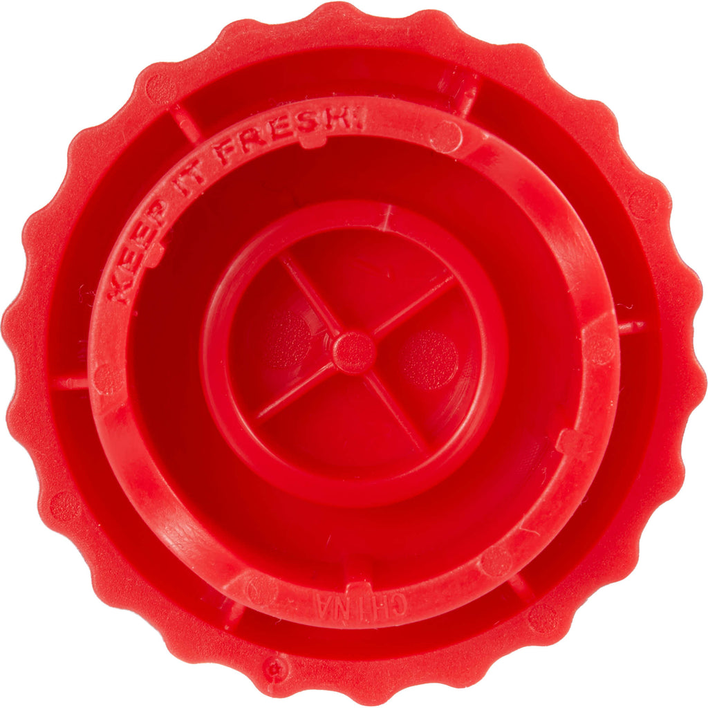 Recycled Bottle Opener and Reseal Cap Full Color - Red - Back
