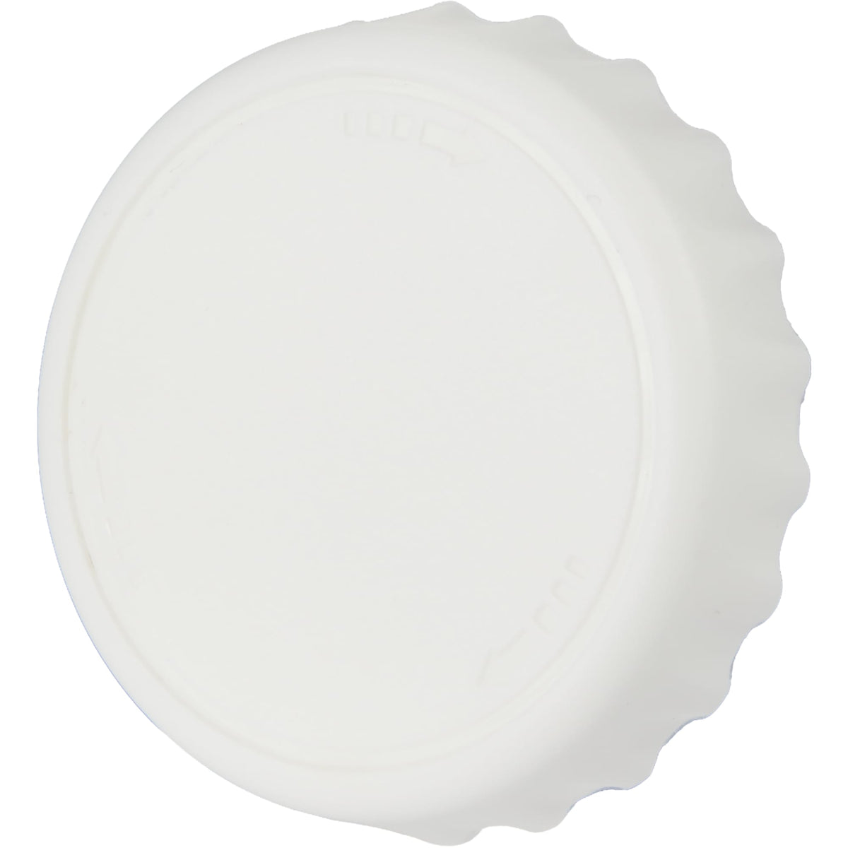 Recycled Bottle Opener and Reseal Cap Full Color - White - Left Angle