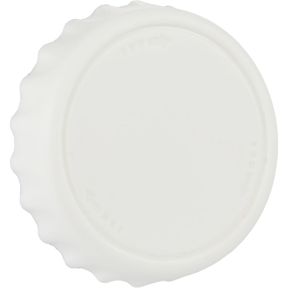 Recycled Bottle Opener and Reseal Cap Full Color - White - Right Angle