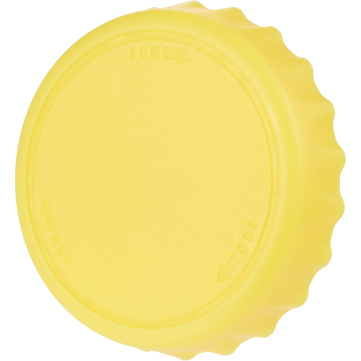 Recycled Bottle Opener and Reseal Cap Full Color - Yellow - Left Angle