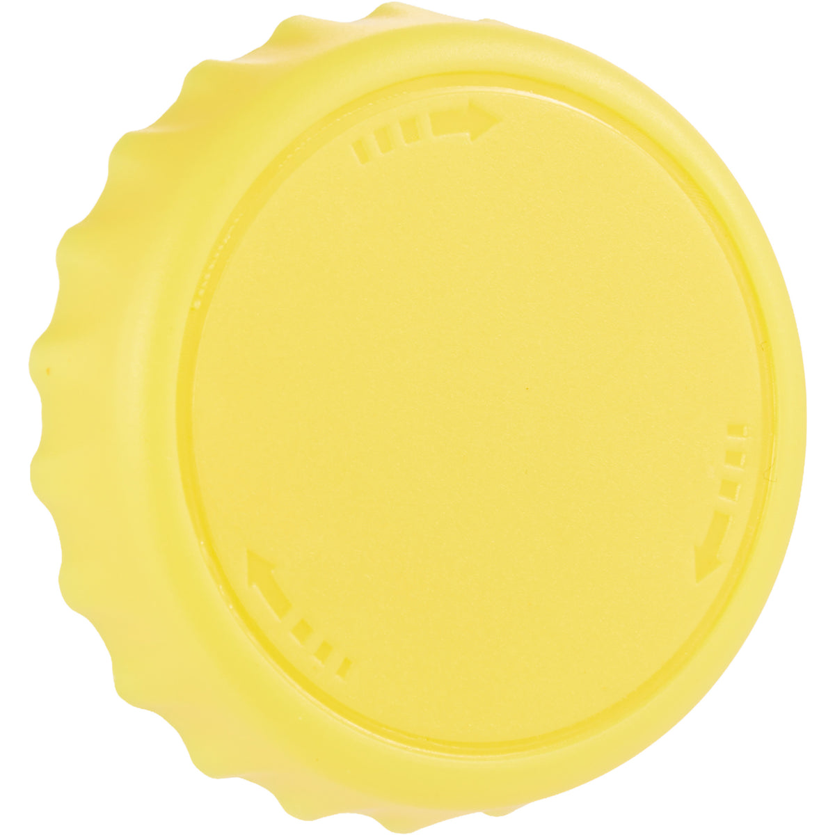 Recycled Bottle Opener and Reseal Cap Full Color - Yellow - Right Angle