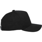 Recycled Canvas Five Panel Ball Cap Embroidery - Black - Right Side