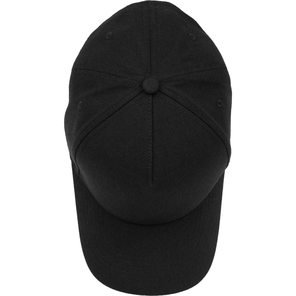 Recycled Canvas Five Panel Ball Cap Embroidery - Black - Top