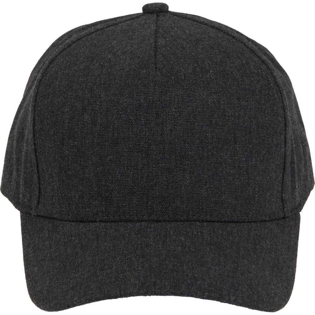 Recycled Canvas Five Panel Ball Cap Embroidery - Grey Smoke - Front