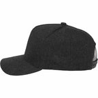 Recycled Canvas Five Panel Ball Cap Embroidery - Grey Smoke - Left Side