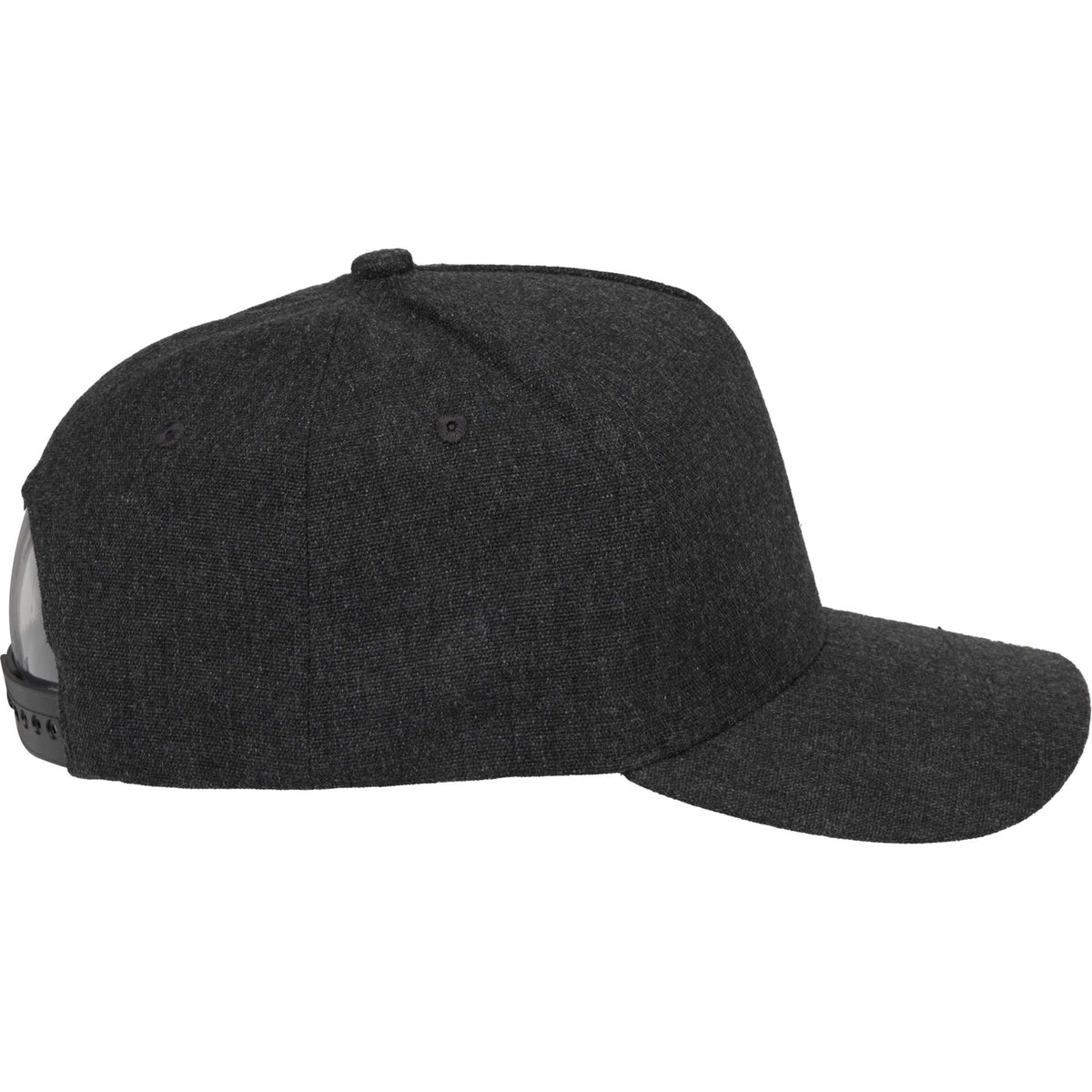 Recycled Canvas Five Panel Ball Cap Embroidery - Grey Smoke - Right Side