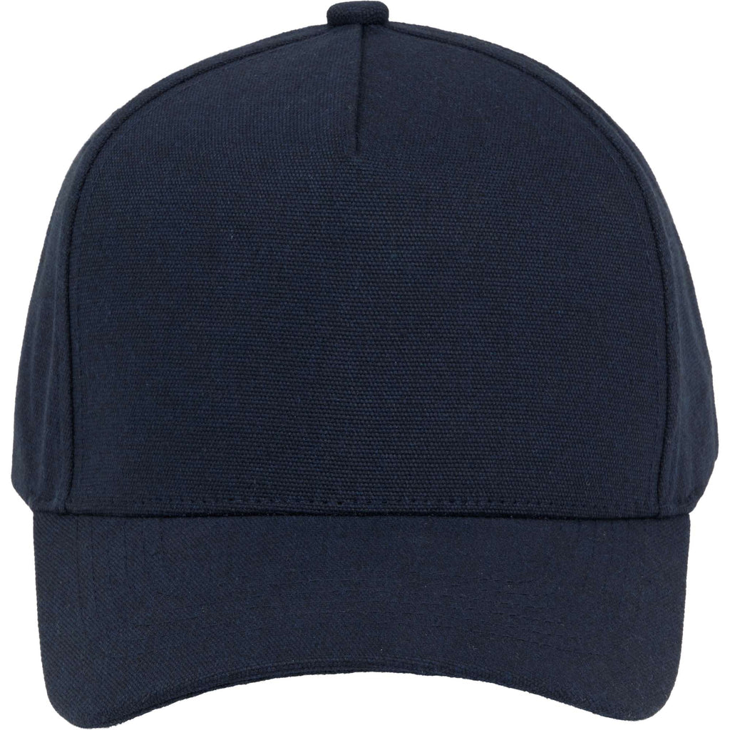 Recycled Canvas Five Panel Ball Cap Embroidery - Navy - Front