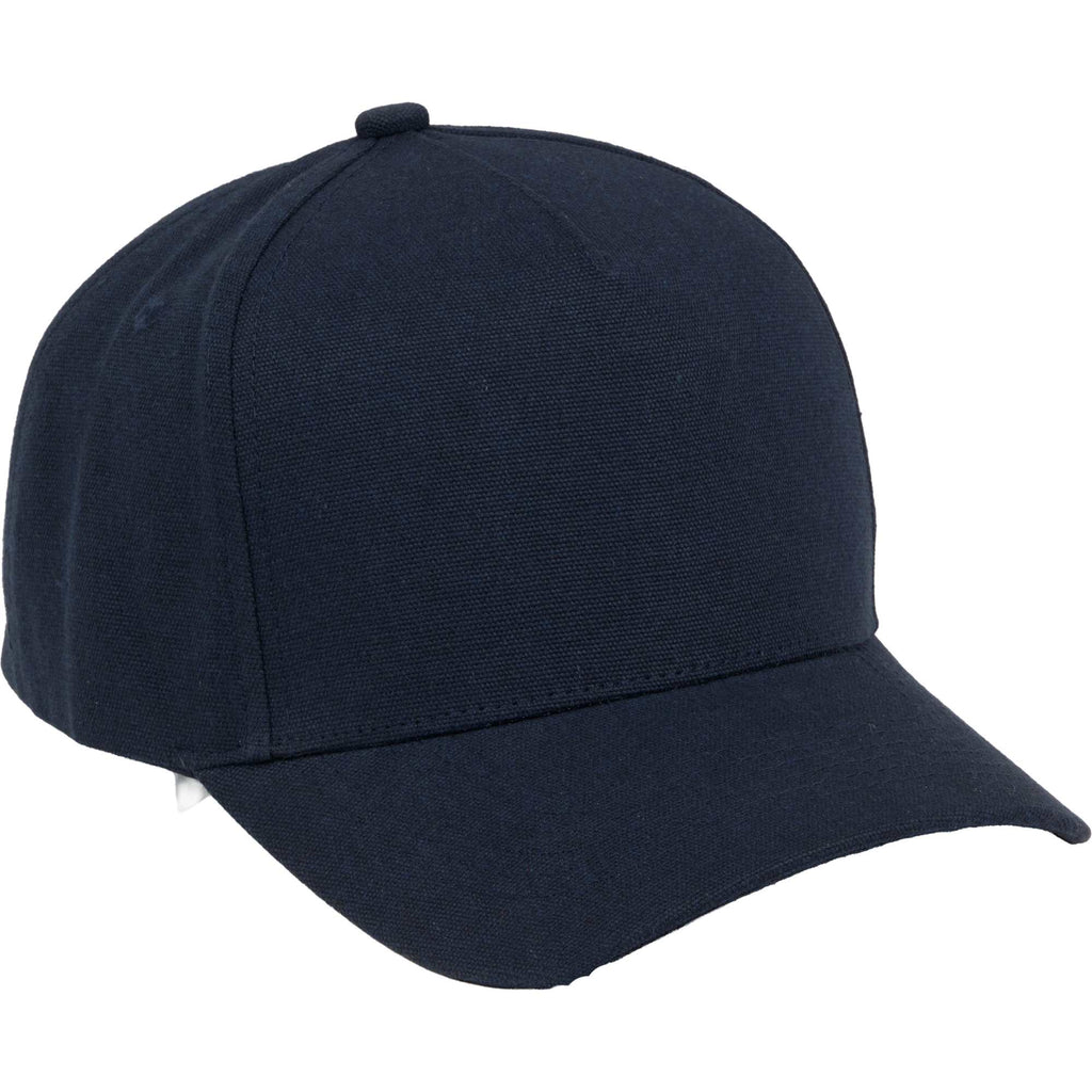 Recycled Canvas Five Panel Ball Cap Embroidery - Navy - Right Angle