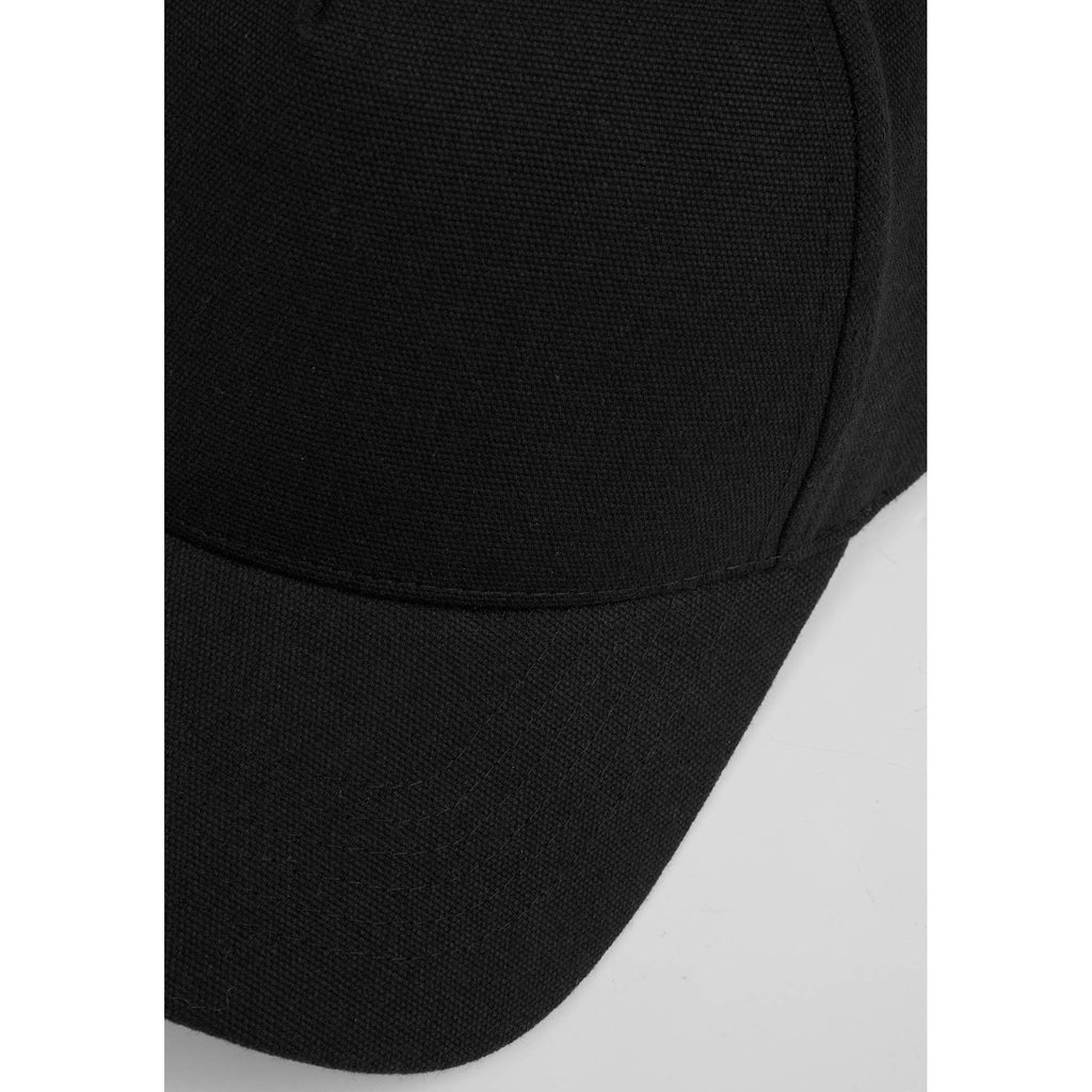 Recycled Canvas Five Panel Ball Cap Transfer - Black - Detail