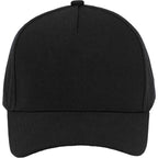 Recycled Canvas Five Panel Ball Cap Transfer - Black - Front
