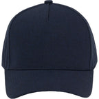 Recycled Canvas Five Panel Ball Cap Transfer - Navy - Front