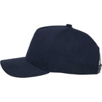 Recycled Canvas Five Panel Ball Cap Transfer - Navy - Left Side