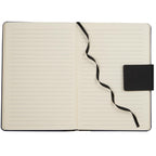 Recycled Canvas Notebook with Magnetic Closure, 5.5 x 8.5 Inches Full Color - Blue - Front Open