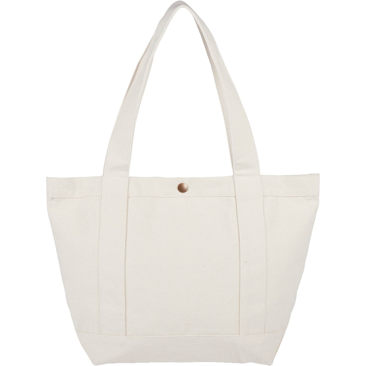 Recycled Canvas Souvenir Tote with Snap Closure, 15 oz - Natural - Back