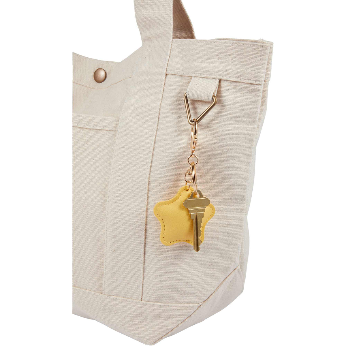 Recycled Canvas Souvenir Tote with Snap Closure, 15 oz - Natural - Detail 2